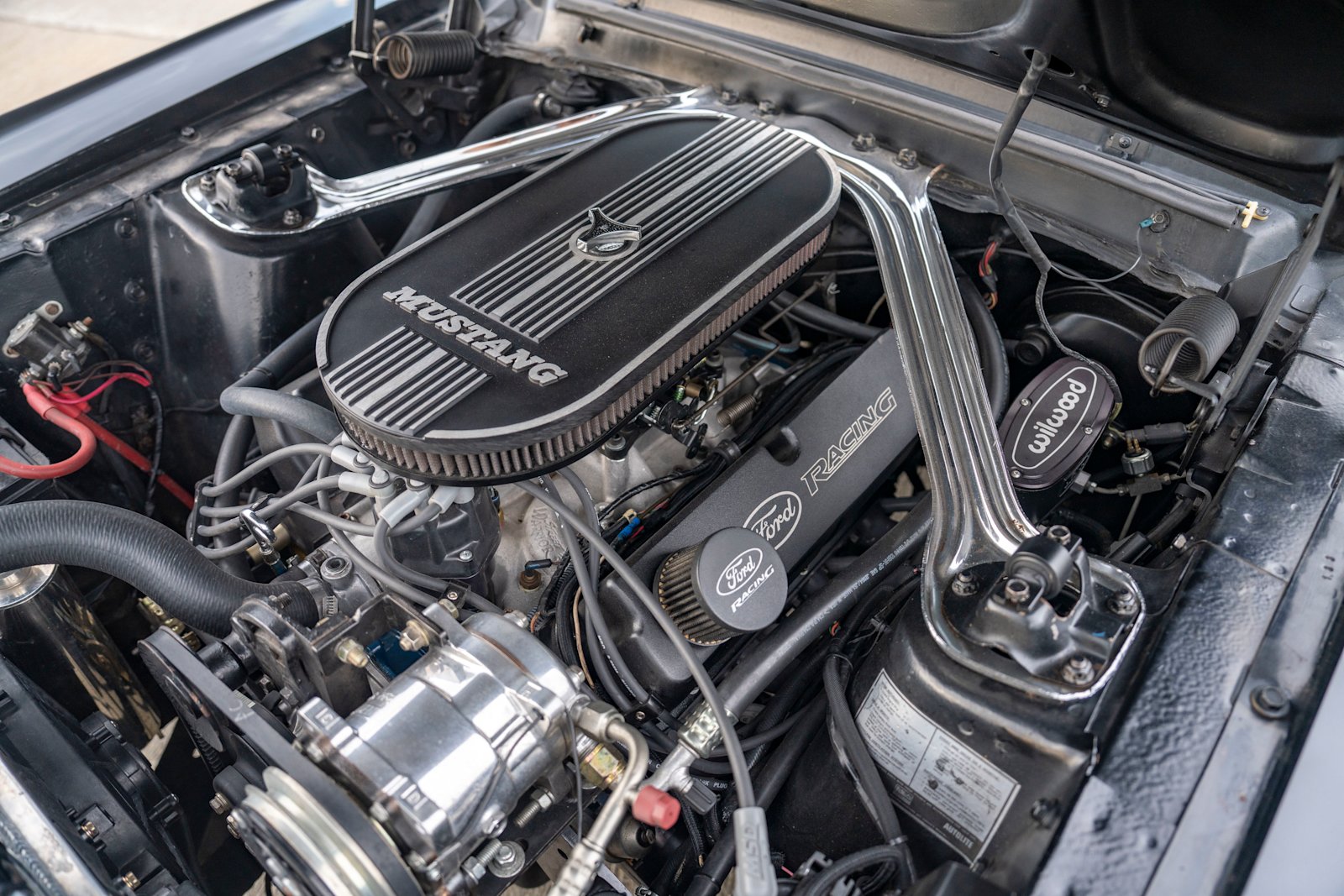 The Mustang's 289 cubic-inch V-8 with modern electronic fuel injection